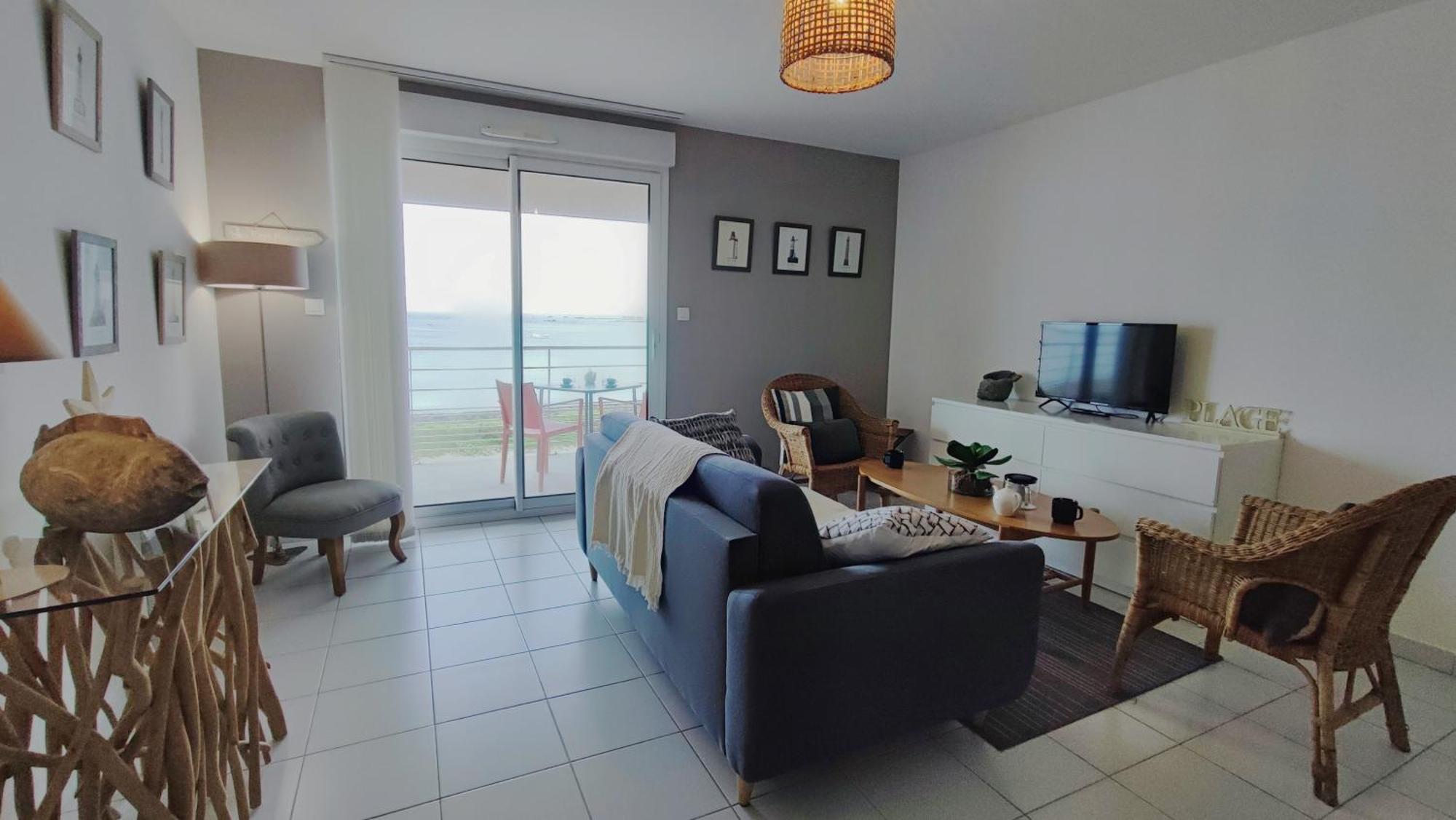 Reve Bleu - Vue Mer Exceptionnelle - Wifi - Draps Et Serviettes Inclus - Balcon Avec Mobilier De Jardin Apartment Penmarc'h Exterior photo